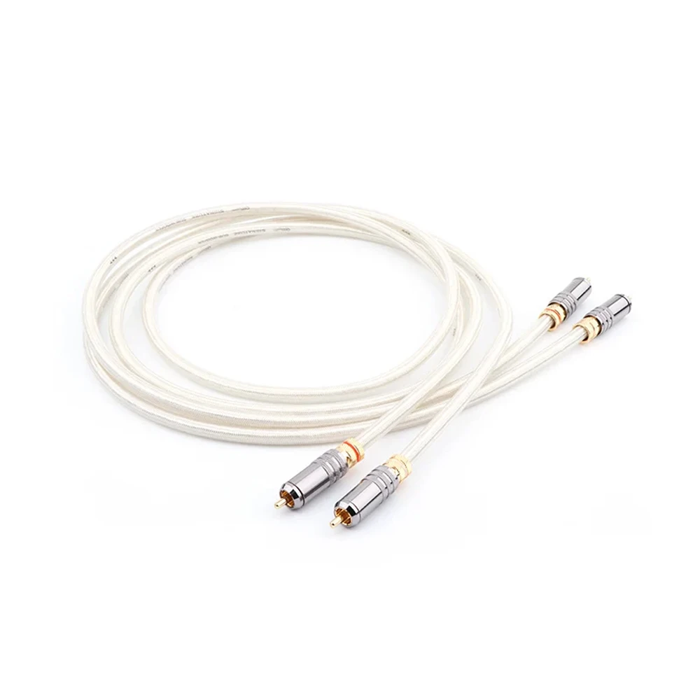 HiFi OFC versilbertes Signature RCA Audio Lines 2RCA-Verbindungskabel mit vergoldetem RCA-Anschluss für Lautsprecher AMP X407 – Detail 17