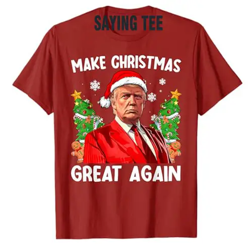 Make Christmas Great Again Funny Santa MAGA Men Xmas T-Shirt Novelty Gift Humorous Ugly Christmas Sweater Saying Tee Y2k Top - Image 4