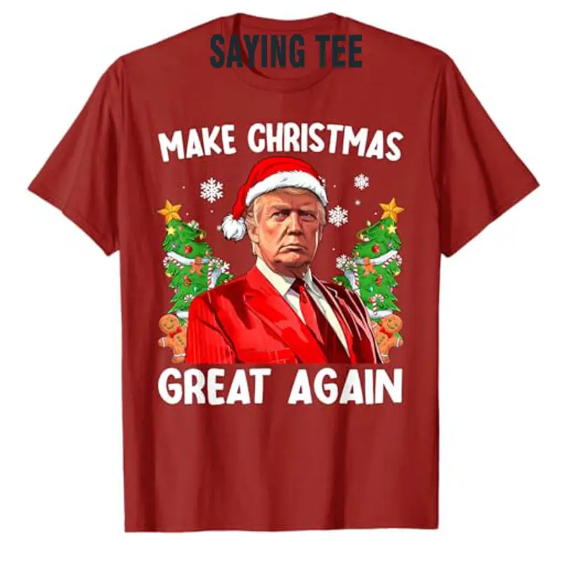 Make Christmas Great Again Funny Santa MAGA Men Xmas T-Shirt Novelty Gift Humorous Ugly Christmas Sweater Saying Tee Y2k Top - Image 4