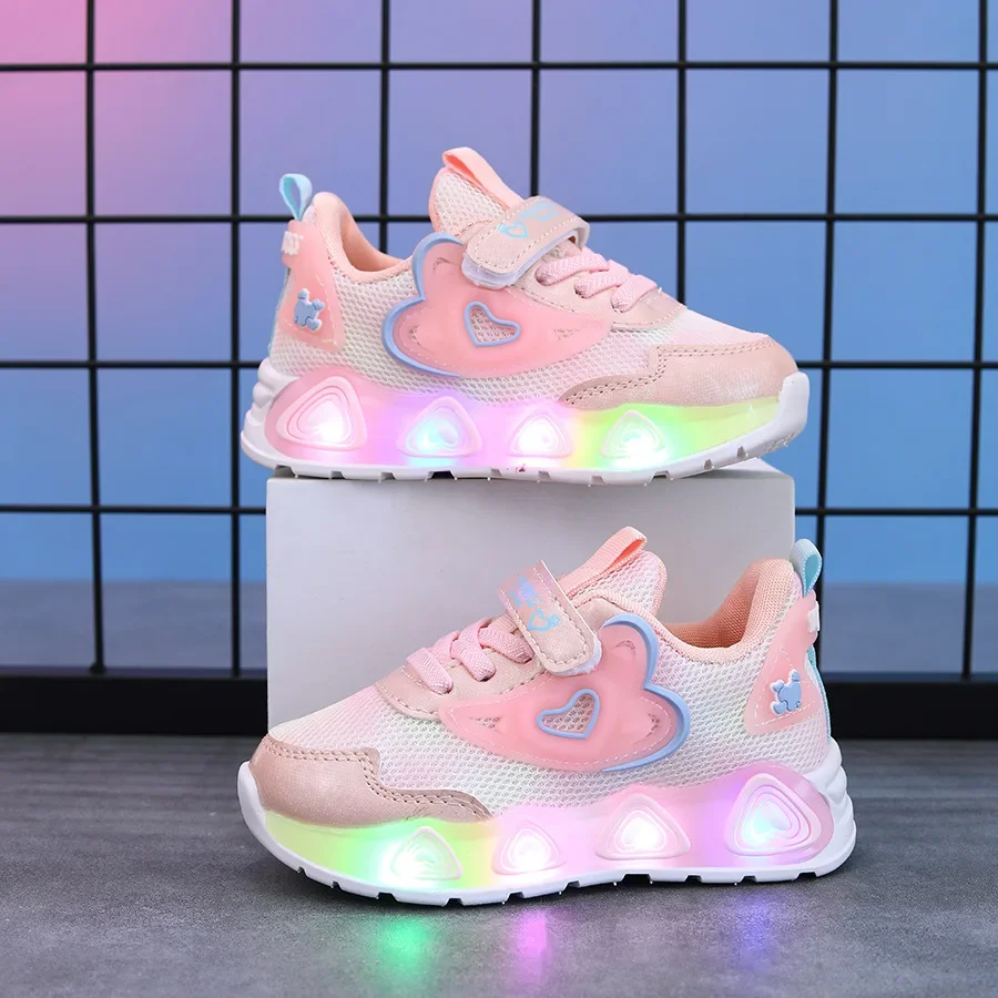 New Children's Sneakers LED Light Illuminated Children's Shoes Boys and Girls Mesh Breathable Casual Sports Shoes 1-6 Year Old 5