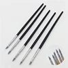 Nails Brush 5pcs Professional Manicure UV Gel Brush Pen Transparent Acrylic Nail Art Painting Drawing Brush Phototherapy Tools 3