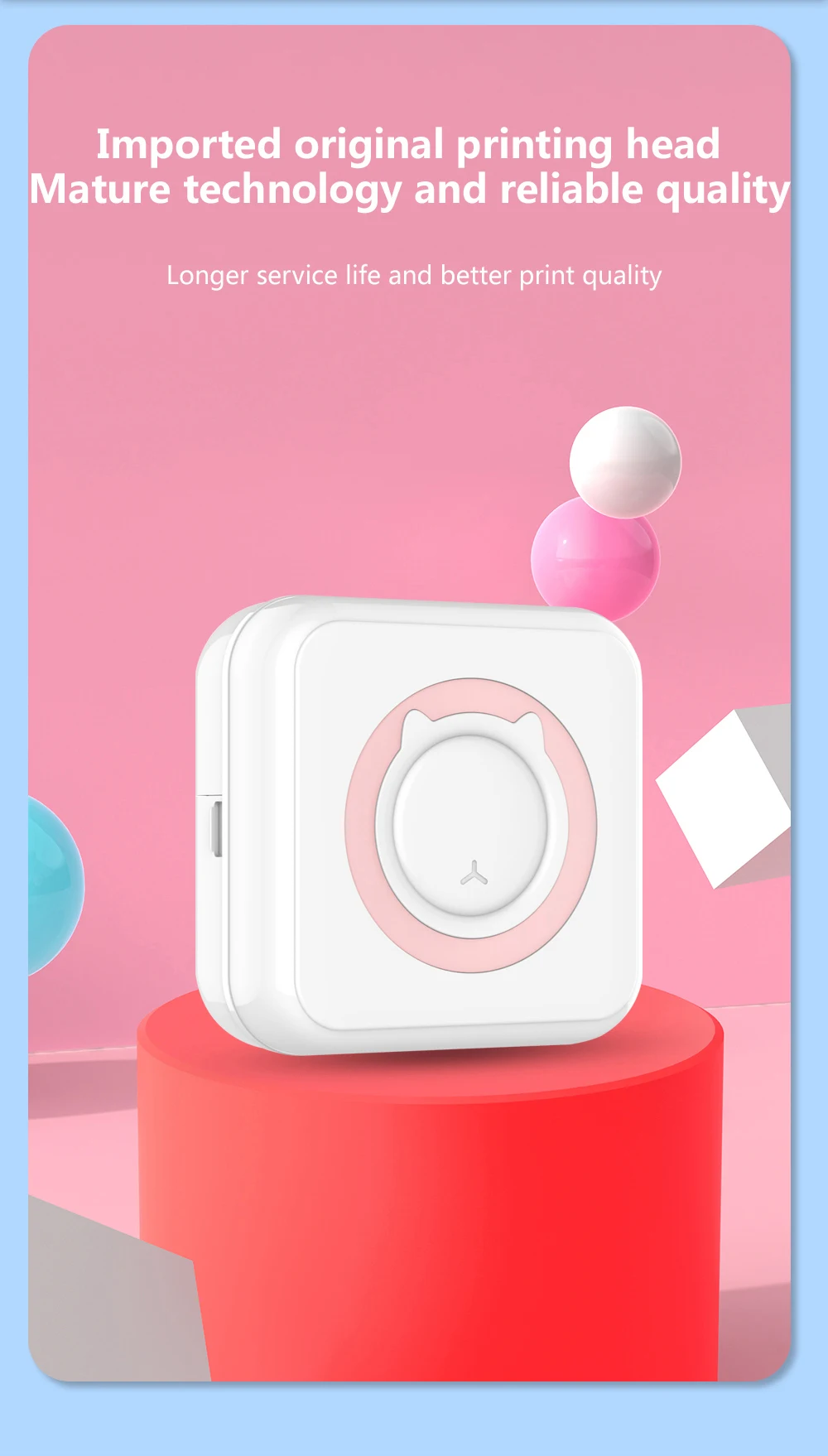 Meow-Mini Impressora Térmica Portátil, Impressoras de Etiquetas,