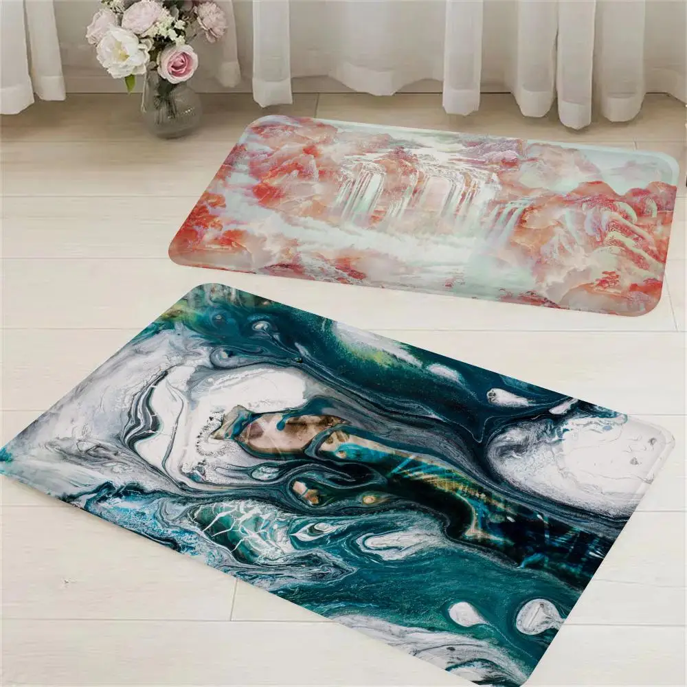 

Marble Floor Mat Room Mats Washable Non-Slip Living Room Sofa Chairs Area Mat Kitchen Alfombra