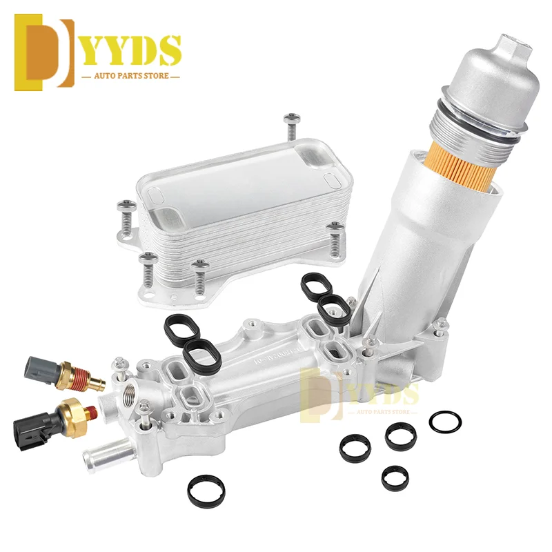 Oil Cooler Kit Aluminum Engine Oil Cooler Filter Housing 68105583AF For Dodge Charger 3.6L V6 Jeep Grand Cherokee Journey Chrysler Ram 926-959