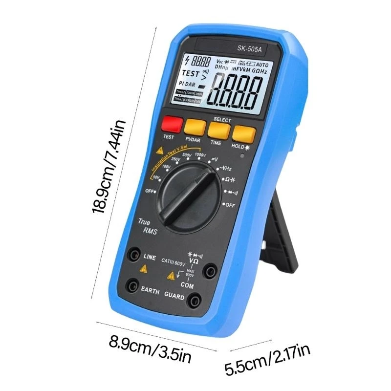 Insulation Resistance Tester 2000V Megohmmeter & Digital Multimeter ABS Resistor Meter for Voltages Measurement