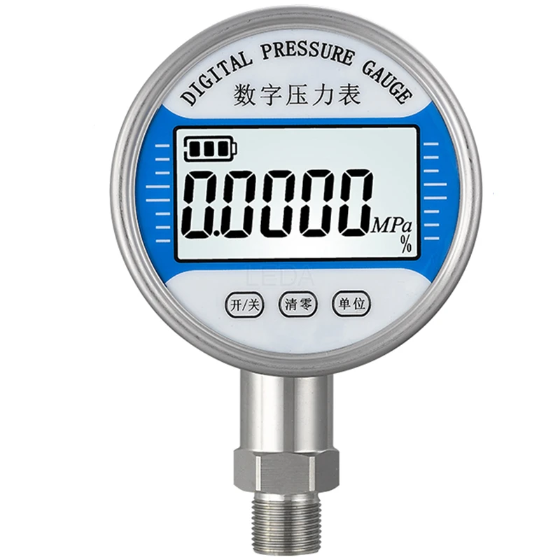 

Digital Display Pressure Meter Stainless Steel High-precision 0.4 Mpa Bar Kpa PSI Battery Powered Fuel Oil Air Hydraulic Gauge