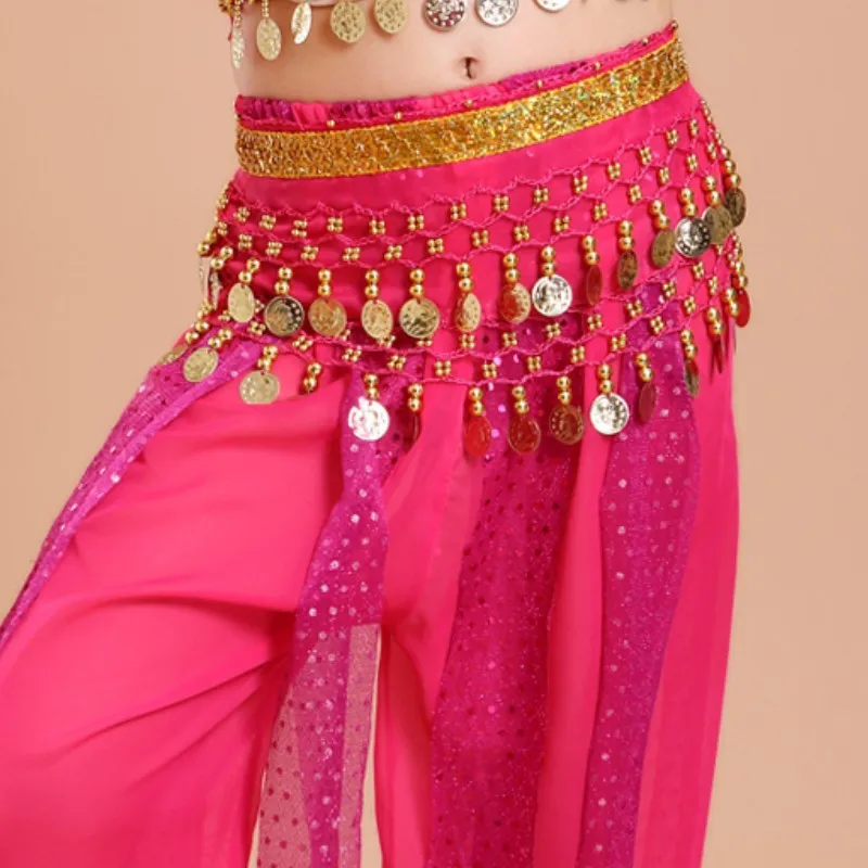 Cintura Per Danza Del Ventre - Con Monete Dorate, Chiffon, 140 Cm, Per Donne E Ragazze (1 Pezzo) - Foto 3