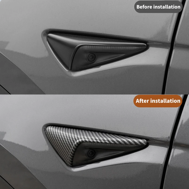 Tesla Vane Side Camera Decorative Scratch Protection Strips, 2-Piece Set