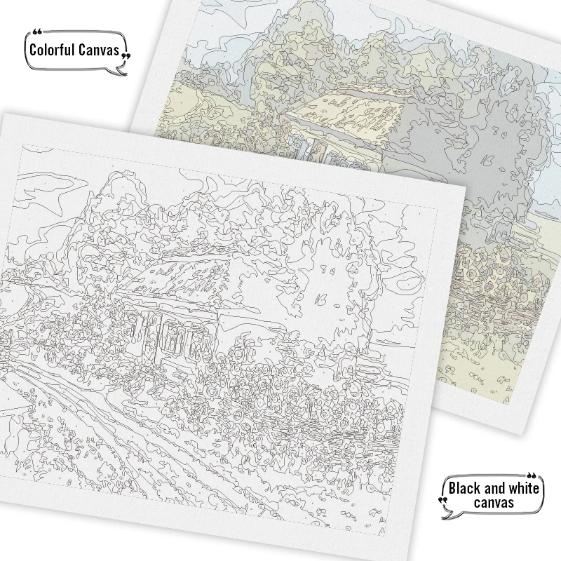 Paint By Number house Scenery Drawing On Canvas HandPainted Painting Art Gift DIY Pictures By Number Landscape Kits Home
