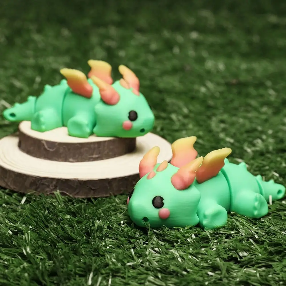 Swinging Simulation Dinosaur Model Joint Movable Collection Little Dragon Animals Ornaments Statue Cartoon Pet 3D Printing Toys