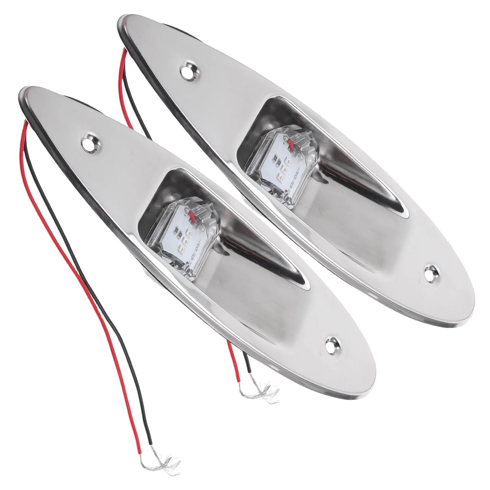 2Pcs 플러시 마운트 보트 네비게이션 조명 레드 그린 LED 스테인레스 스틸 해양 신호등 카약 요트 폰툰 사이드 마커