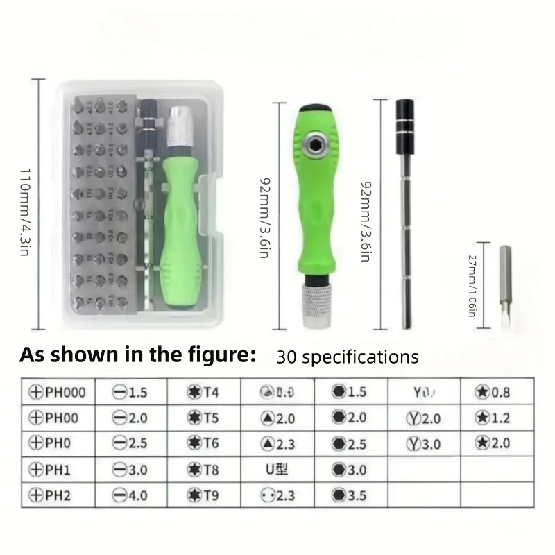 32 In 1 Screwdriver Set Precision Mini Magnetic Multifunction Manual Kit for Mobile Phone Computer Electronic Repair Tool