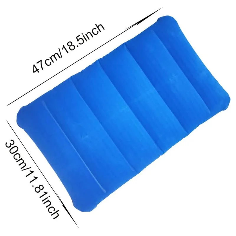 Ultralight Inflatable Camping Pillow Compact Flocked Fabric Travel Air Pillow for Outdoor Hiking Backpacking Neck Lumbar Support