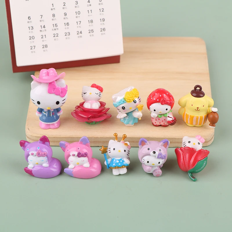 

Новинка, милая мультяшная мини-кукла Hello Kitty для телефона, аксессуары для самостоятельной сборки, нашивка, украшение для головки ручки, украшение для обуви с отверстиями