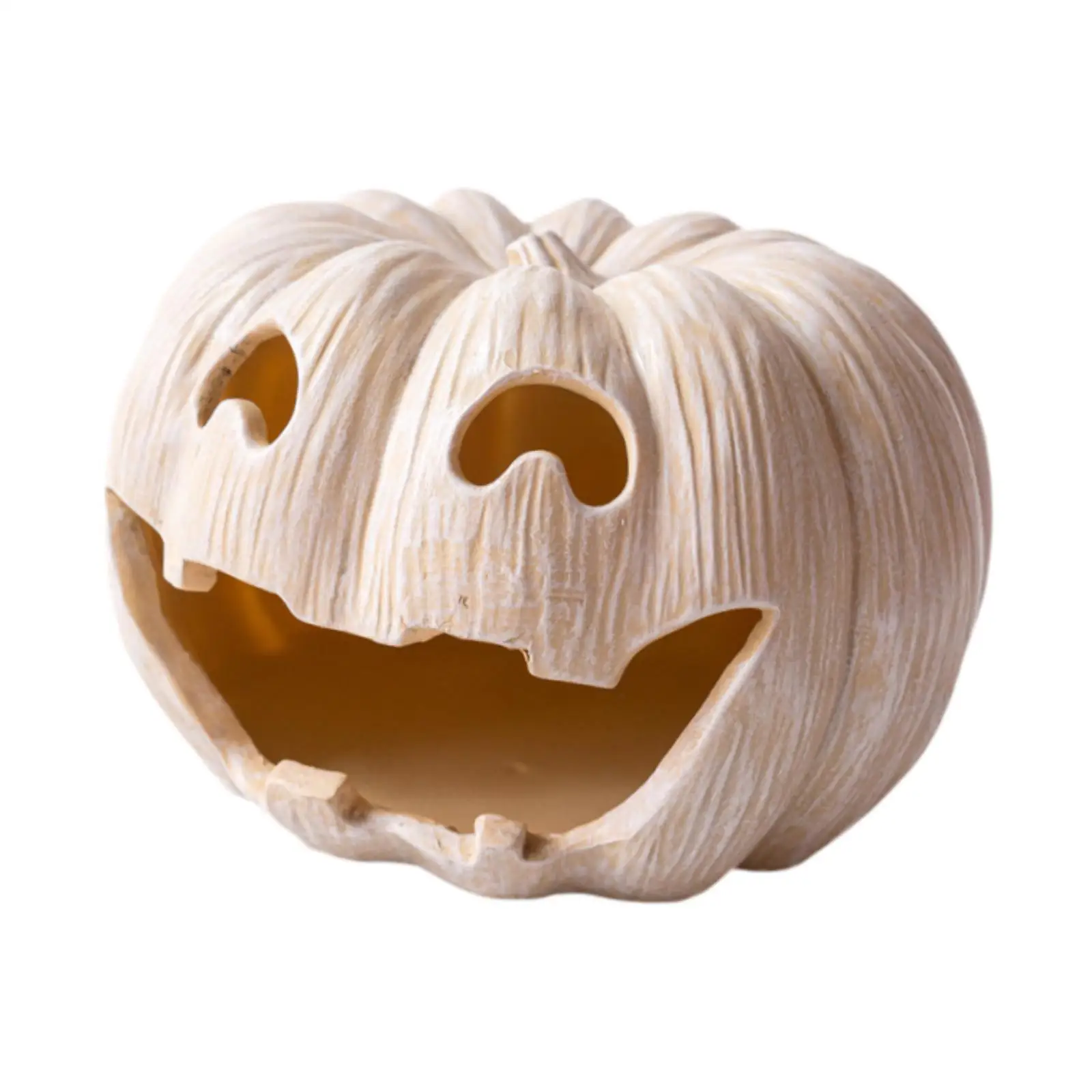 Pumpkin Tealight Candle Holder Resin Candlestick Table Centerpiece Lantern Halloween Decoration for Fireplace Mantel Festival