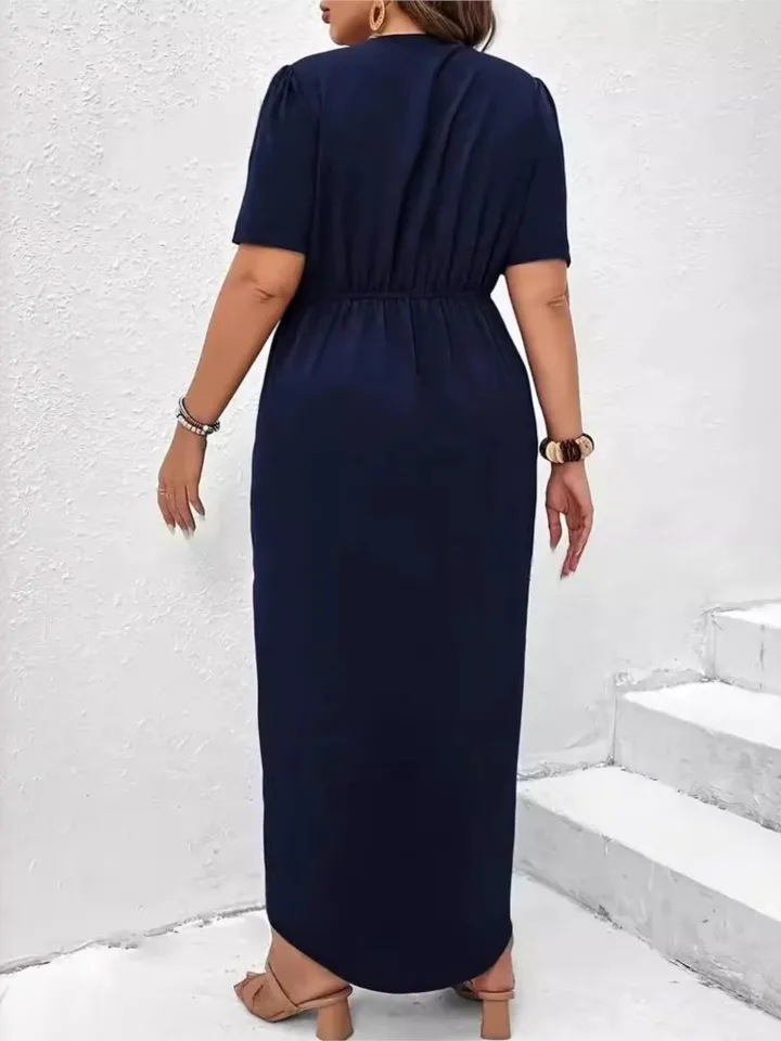 chinese dress ladies Nemidor Plus Size Dresses for Curvy Women Casual Summer V Neck Short Sleeve  Midi Cocktail Vintage Dress with Pocket(073,14,133+Dark Purple) at Amazon Women's  Clothing store