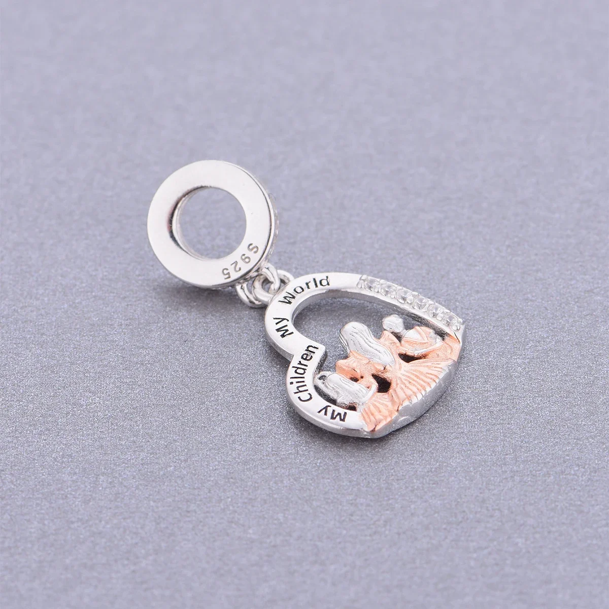Fit Original Pan Charms Bracelet 925 Sterling Silver Mother Daughter Son My Children My World Bead For Making Berloqe DIY 4