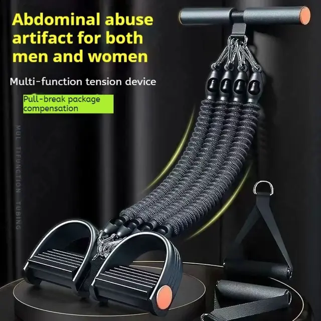 2/3/4-Strand Pedal Pull-Up Sit-Up Trainer 50/75/100 Pounds Heavy-Duty Pedal Tension Rope Non-Slip Multifunction 2