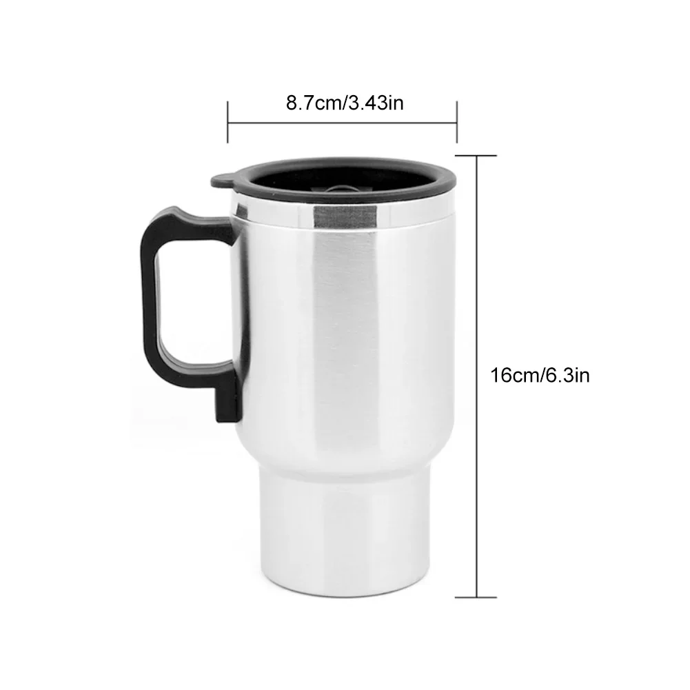 Electric Kettle DC 12V Car 450ml Stainless Steel Travel Coffee Mug Double Layer Vacuum Insulation