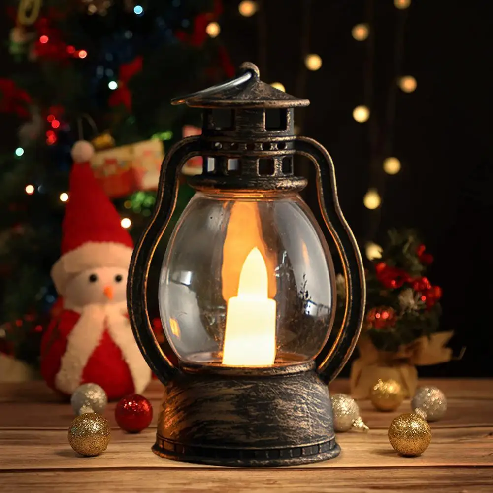 1pc Vintage Style Mini Led Candle Lamp Night Light For Camping, Bedside,  Indoors, Decorative Lantern For Christmas, Party, Yard Decorating