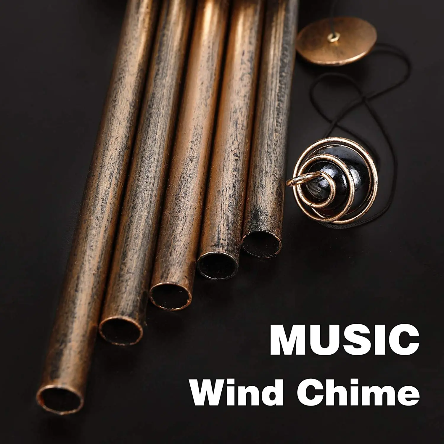 Wind Chimes Outdoor Glowing Moon Sun Stars Solar Glowing Wind Chim Metal Tubes Wind Bells for Home Decor Waterproof Chimes Gift 5