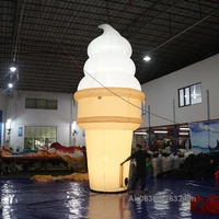 3m-6m Giant Inflatable Ice Cream Cone With Led Lights For Advertising Promotional Inflatable Ice Cream Model 2