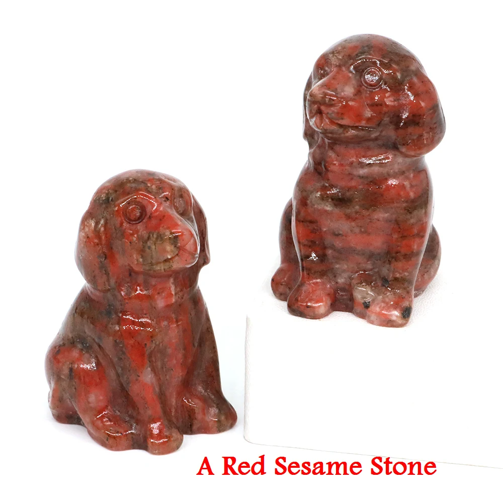 1.2 "Hunde figur Naturstein kristalle Reiki Heilung Mini Bulldogge Tier Statue Edelstein Handwerk Heim textilien Weihnachts geschenk – Detail 7