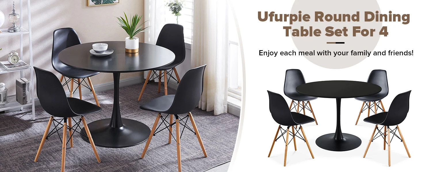 Round Dining Table Set for 4