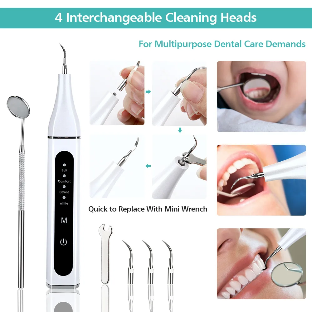 Description Picture 6 of itemWhitening Oral Hygiene Tools Dental Scaler Ultrasonic Tartar Scraper Calculus Remover Electric Cordless Stains Cleaner Home