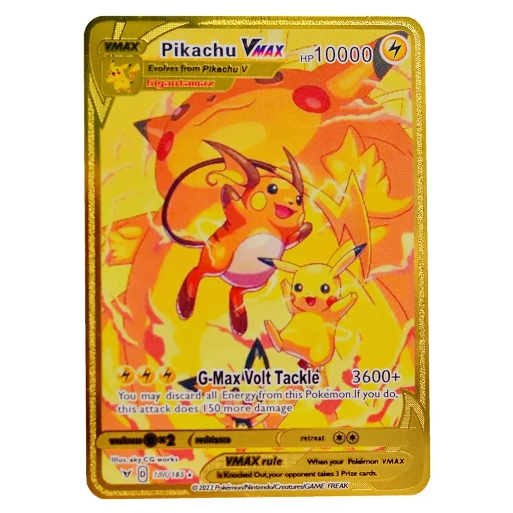 thumbnail image 1 of Card Metal Pokémon Letters Venusaur Vmax Charizard Pikachu Gx Blastoise Vstar Gold Iron Cards Anime Game Kids Toys Gifts, 1 of 5