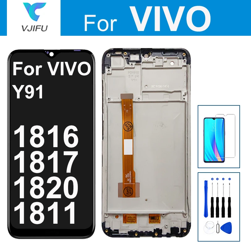 Оригинальный ЖК-экран для VIVO Y91, дисплей, запасной экран, дигитайзер в сборе, 1816, 1817, 1820, 1811, с бесплатными инструментами для ремонта
