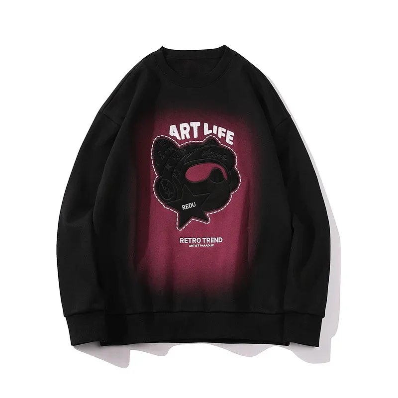 

American Street Sweatshirt Pullovers Hoodie Kanye Teddy Bear Printing Couple Fleece Harajuku Streetwear Oversize Men Clothing