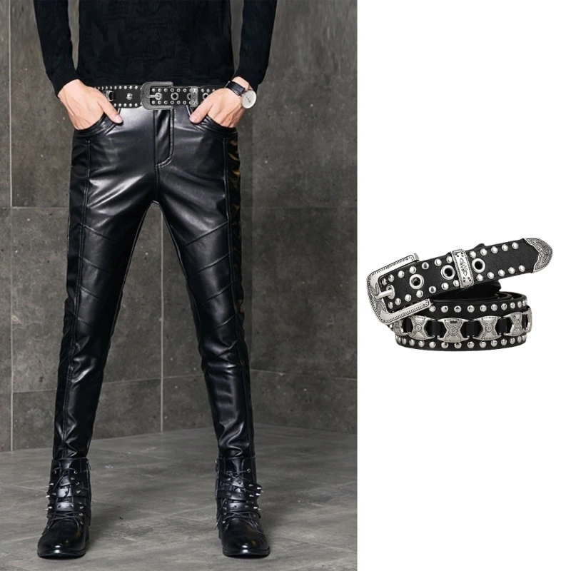 

Alloy Rivet Waist Belt with Adjustable Pin Buckle for Hot Girls Skirt Pants