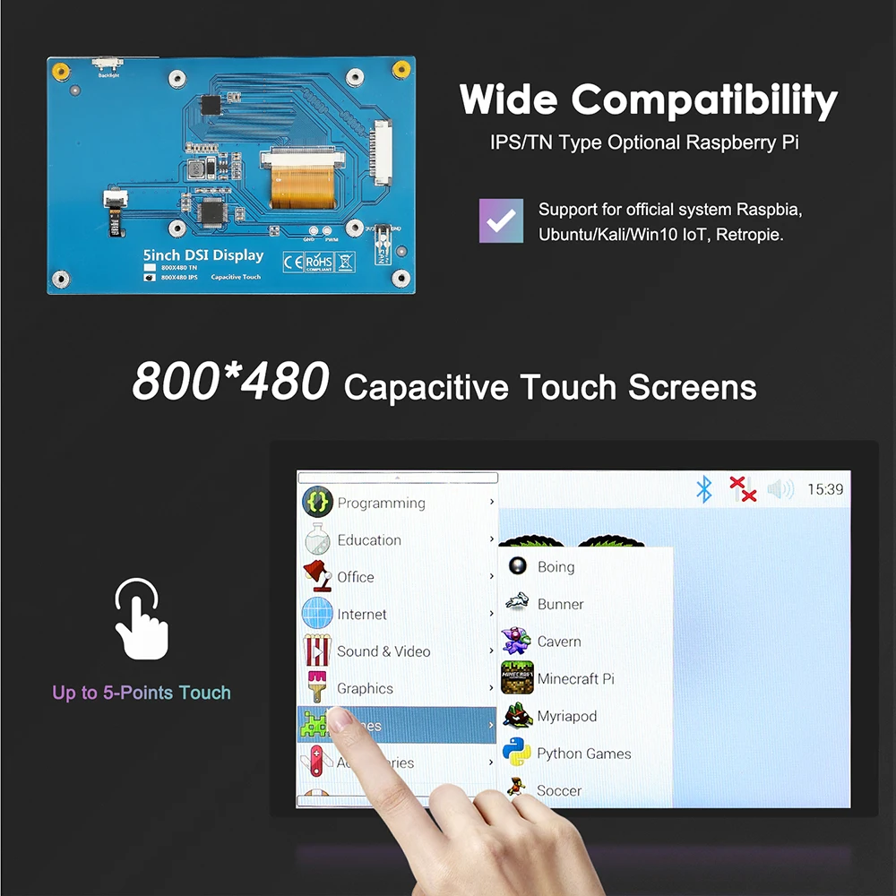 Eyoyo 5 ġ IPS  ġ ũ, 800  480  ̴ , 5 ġ Ʈ,   3B 3A 2B CM3/3 DIYer 