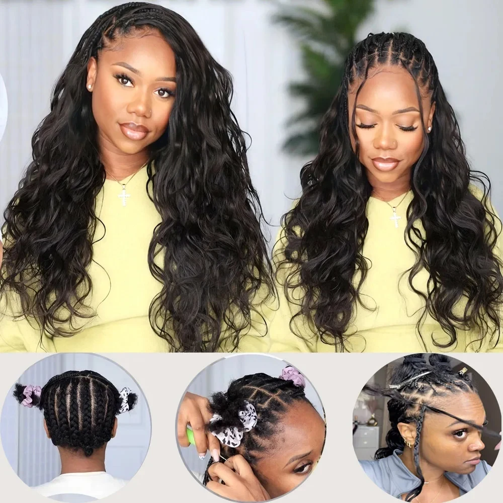 12A Knotless Pre Separated Body Wave Feather Crochet Human Hair 100% Raw Real Hair Extensions For Braiding Twist Feather Line 4