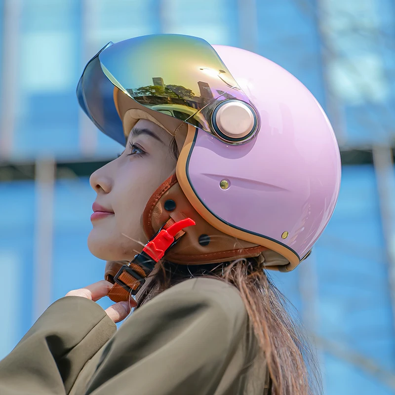 

Men Women Retro 3/4 Open Face Motorcycle Helmet Chopper Vintage Casque Capacete De Moto Scooter Motorbike casco DOT Approved ECE