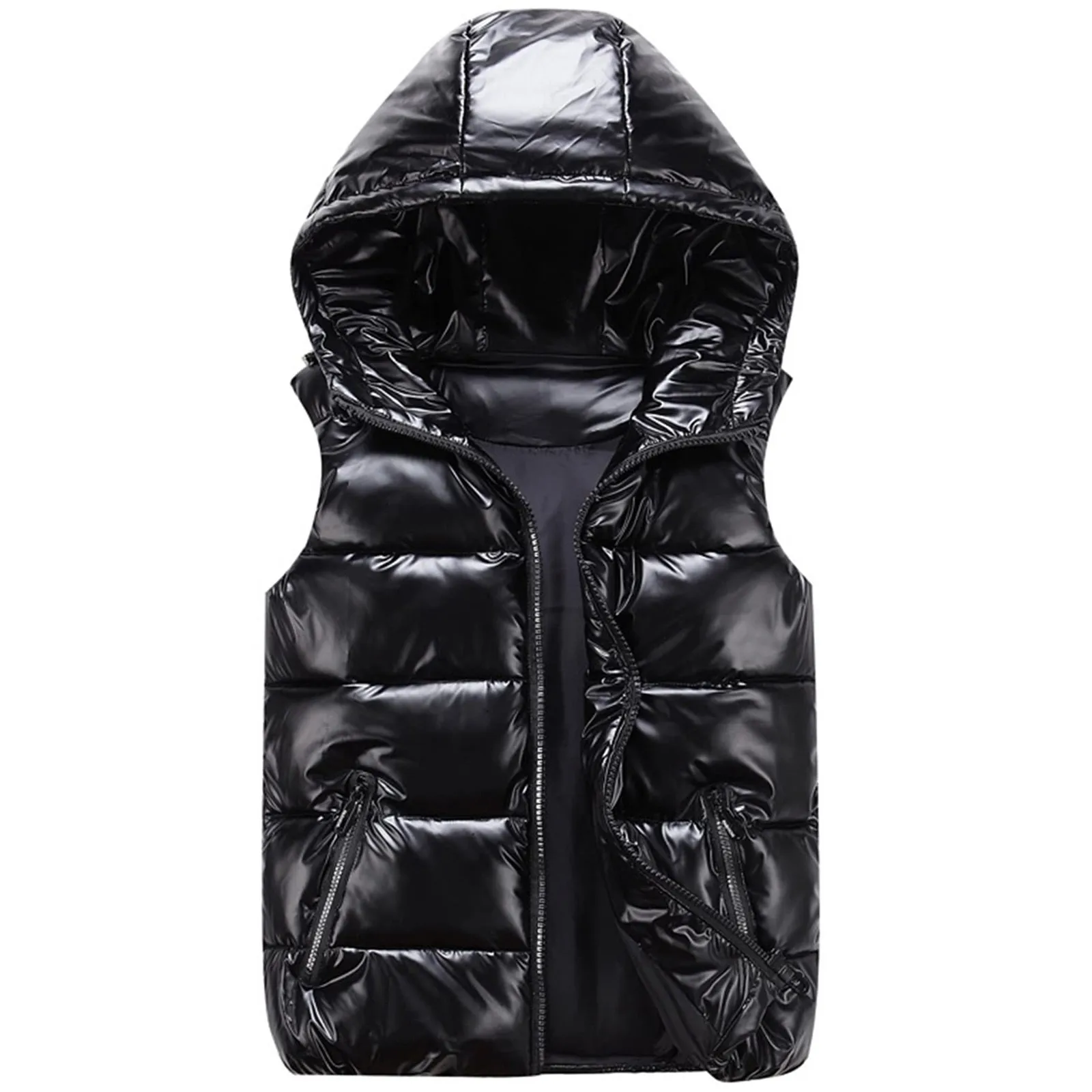 Mens Hooded Padded Insulated Coat Windproof Regular Fit Hip Length Winter Outerwear TrendAura