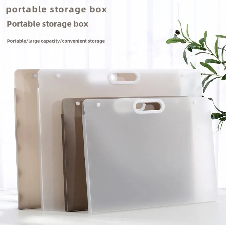 Portable Handheld Kangbai A3/4k Sketchbook Storage Bag Pp File Folder Painting Collection Storage Box Handy Expanding Folder file folder file bag transparent storage bag