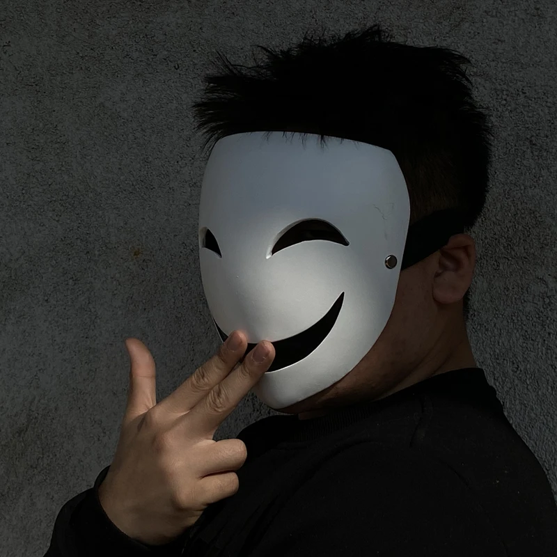 White Darkness Smile Mask Japanese Anime Black Bullet Hiruko