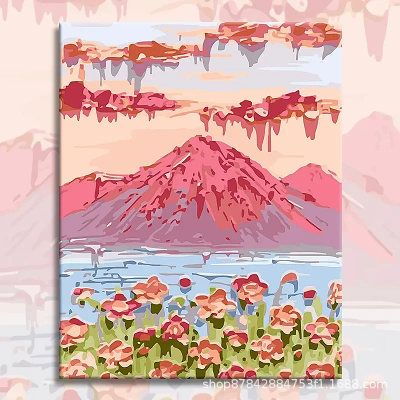 

23017 oil painting acrylic flower painting explosion hand-filled landscape painting