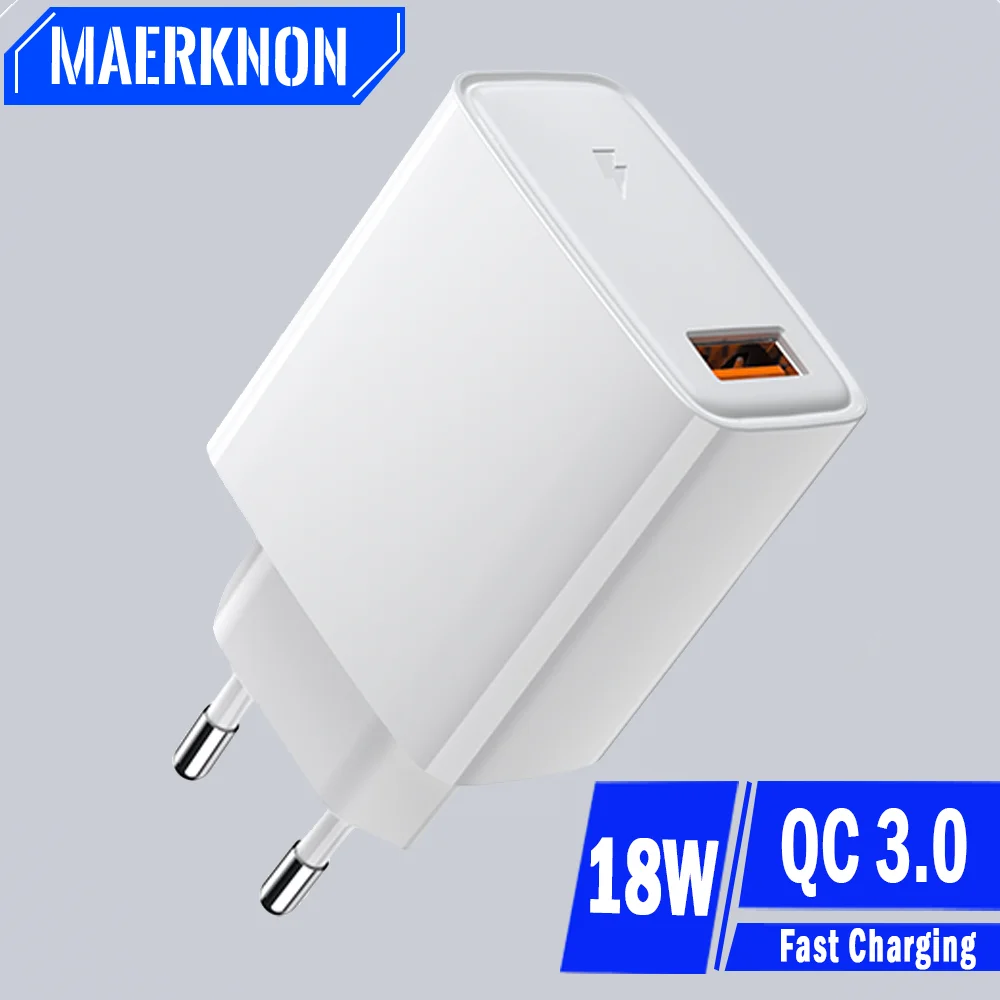 

18W USB Charger Quick Charge 3.0 Wall Charging Adapter Travel Mobile Phone Charger Fast Charging Adapter For iPhone Samsung POCO