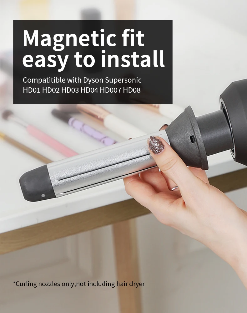 Description Picture 2 of itemHair Dryer Curling Attachment 40mm Automatic Curling Nozzle For Dyson Supersonic Hair Dryer Accessories Air Styler Cylinder Comb