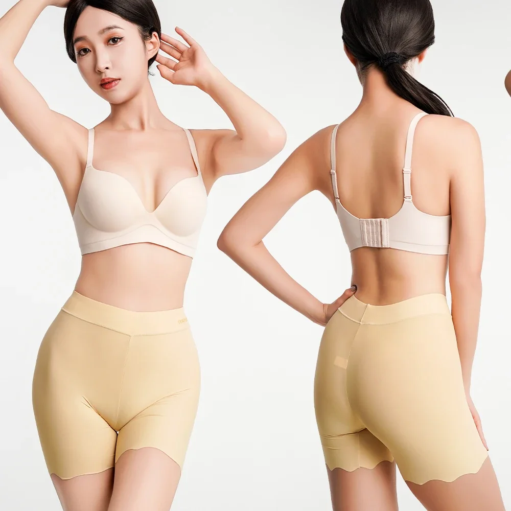 3pcs Safety Short Pants Seamless Long Panties Women Boxers For Female Safety Shorts Ice Silk Plus Size Seamless Short Panties