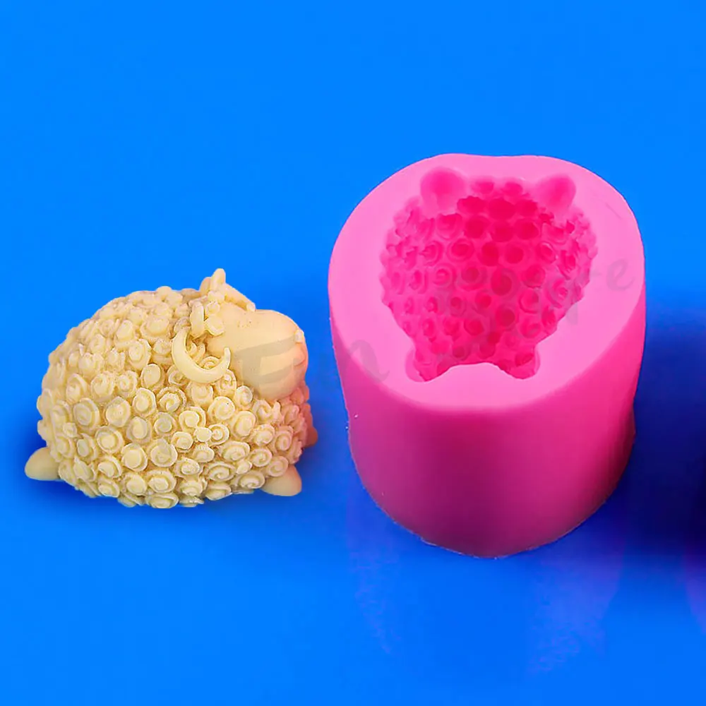 Silicone Molds 3D Sheep Lamb Sugar Flipping Chocolate Cake Aromatherapy Candle Gypsum Clay Resin