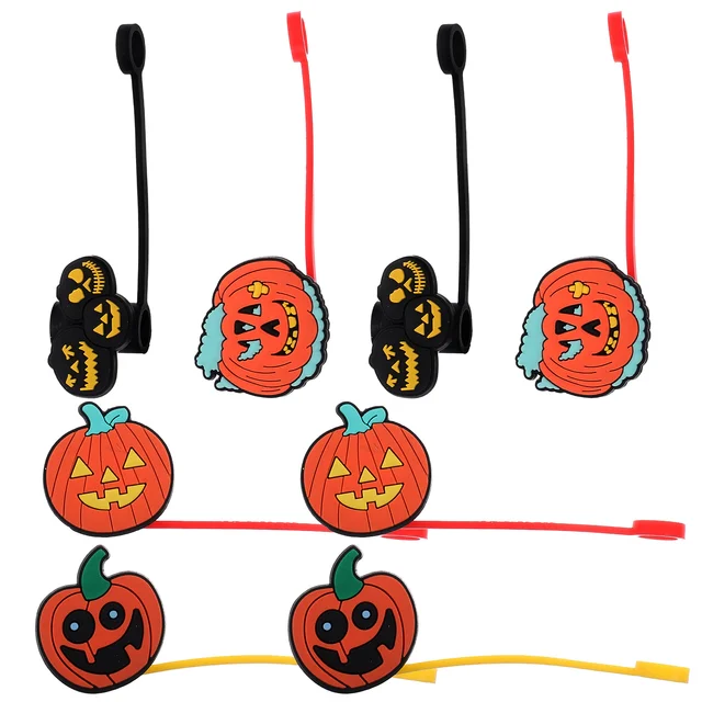 8 Pcs Halloween Silicone Straw Toppers 1
