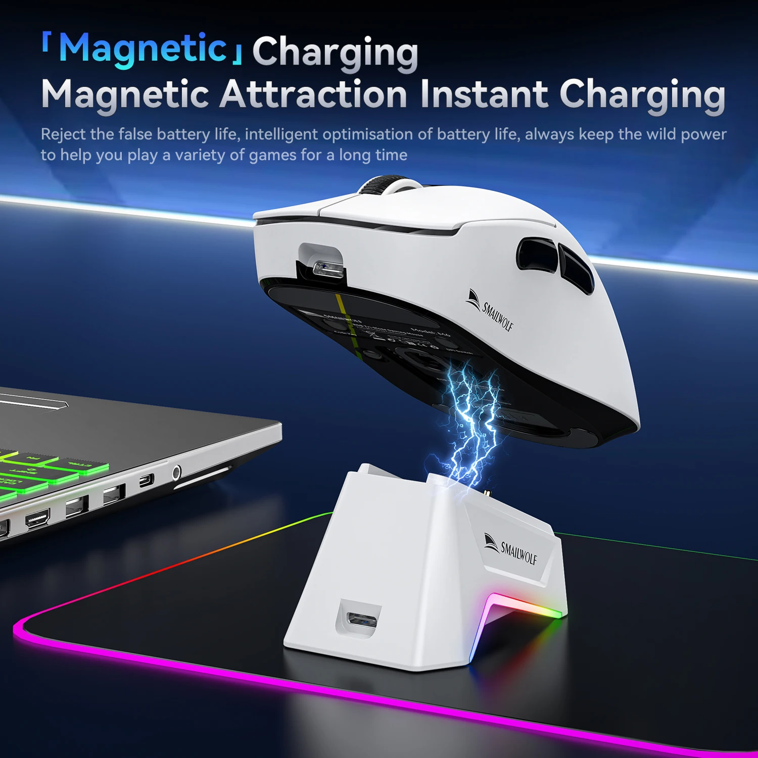 Wireless Gaming Mouse M6 Ergonomic Adjustable DPI Wired 2.4G/Bluetooth High Precision Rechargeable