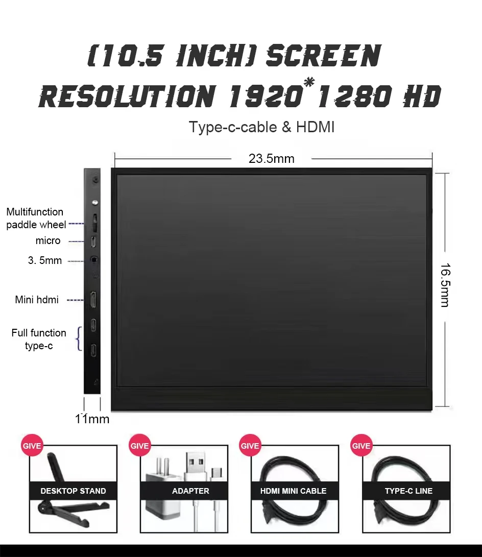 ޴ lcd hd  10.5 ġ usb type c HDMI ȣȯ Ʈ, ȭ, xbox, ġ  ps4 ޴ lcd  
