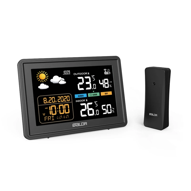 Relógio despertador fjw4, estação meteorológica eletrônica com controle por  aplicativo, relógio inteligente, temperatura e umidade, relógio de mesa  digital - AliExpress