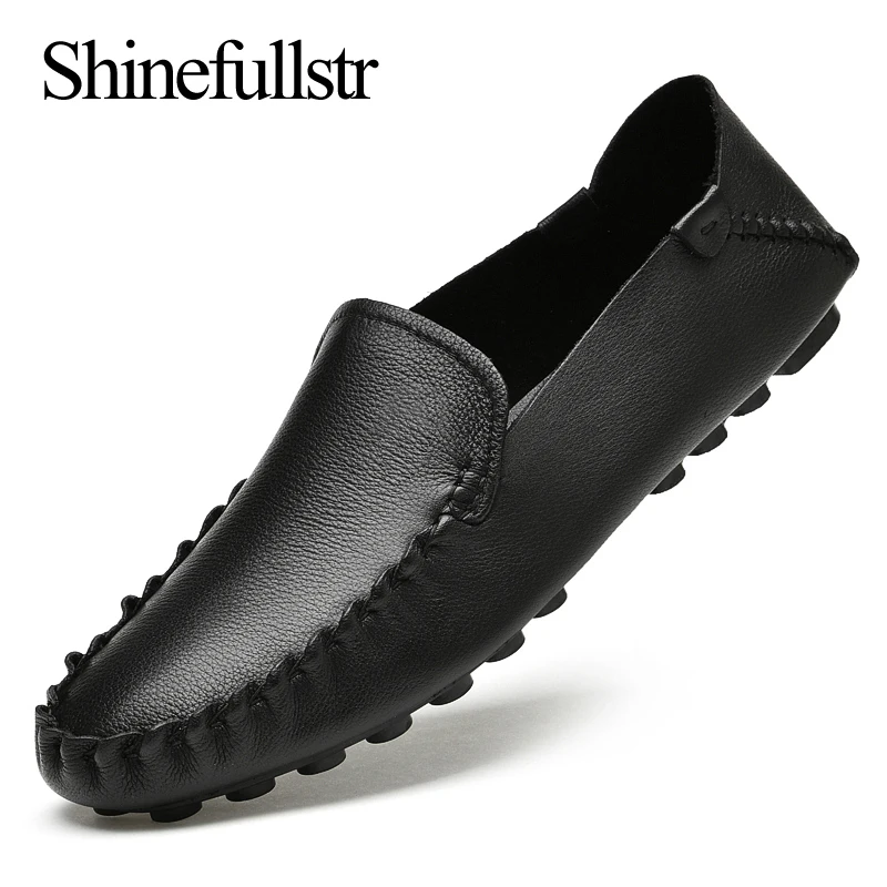 

Slip-On Genuine Leather Casual Shoes Men Loafers Driving Shoes High Quality Moccasins Size 35-47