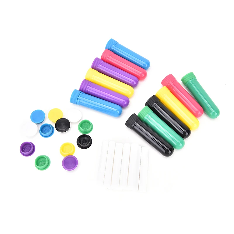 12Pcs Vendita Calda Essenziale Colorato Pratico Olio Aromaterapia Vuoto Aromaterapia Nasale Inalatori Tubi Bastoncini Contenitore Nasale
